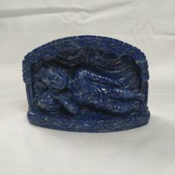 Lapis Lazuli Buddha, Gautam Gemstone Sleeping Meditation Decor, Spiritual Home Decor, Prayer Idol, Shakyamuni Buddha - thumbnail 3