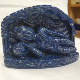 Lapis Lazuli Buddha, Gautam Gemstone Sleeping Meditation Decor, Spiritual Home Decor, Prayer Idol, Shakyamuni Buddha - thumbnail 2