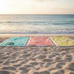 Personalized Mexican Beach Towel With Papel Picado Design - thumbnail 2