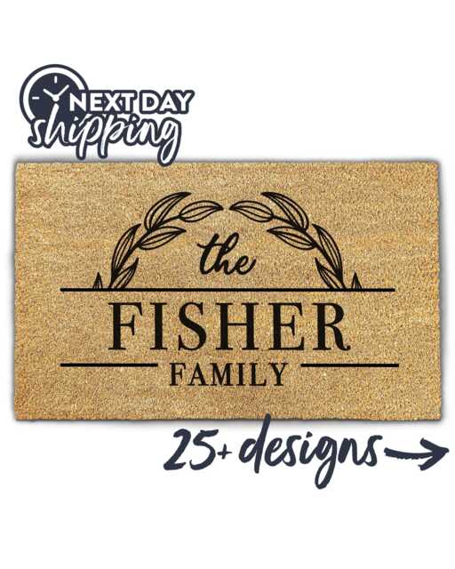 Family Housewarming Gift - Custom Front Door Mat Personalized Doormat Gifts With Next Day Ship - image 1