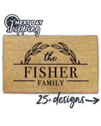 Family Housewarming Gift - Custom Front Door Mat Personalized Doormat Gifts With Next Day Ship - thumbnail 1