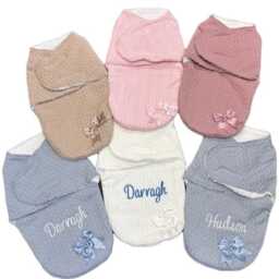 Personalized Baby Swaddle Blanket Embroidered Newborn Wrap