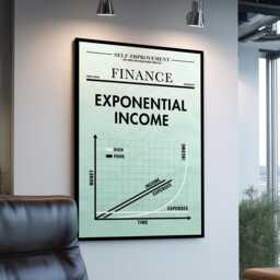 Exponential Income Finance Business Motivational Inspirational, Framed Canvas Wall Art Poster Print, Home Office & Room Decor, Gift Idea - thumbnail 1