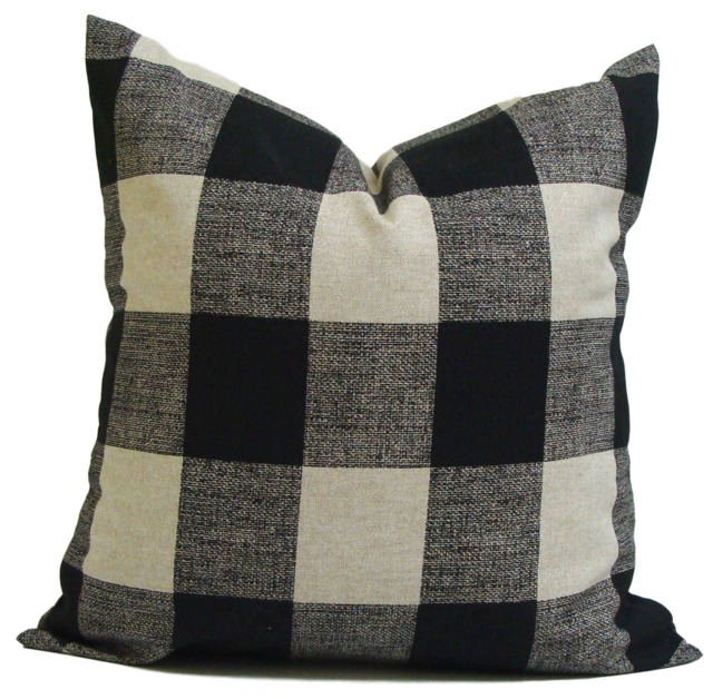 Black Tan Pillow Cover, Throw Cover For 20x20 Pillow, 18x18 16x16 All Sizes - image 1