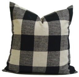 Black Tan Pillow Cover, Throw Cover For 20x20 Pillow, 18x18 16x16 All Sizes - thumbnail 1