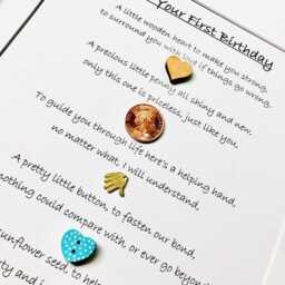 Personalised 1st Birthday Poem Print, Keepsake Gift, Nursery Wall Art, Girls, Boys First - thumbnail 2