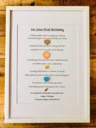 Personalised 1st Birthday Poem Print, Keepsake Gift, Nursery Wall Art, Girls, Boys First - thumbnail 1