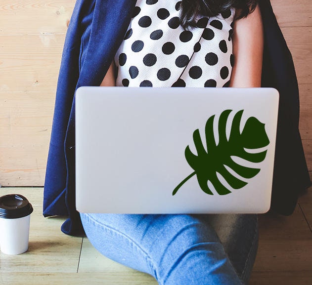 Tropical Monstera Leaf Vinyl Decal Sticker Plant Lady Gift Decals For Glass, Window, Tumbler, Car, Wall, Door, Mirror Office Home Wall Art - image 1