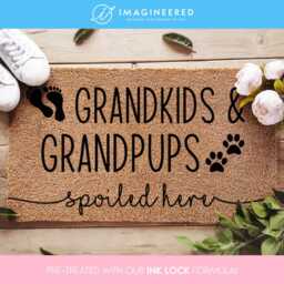 Welcome To Our Home Grandkids & Grandpups Doormat - Personalized Dog Mat Grandma Gift Grandparents Spoiled Here - thumbnail 1