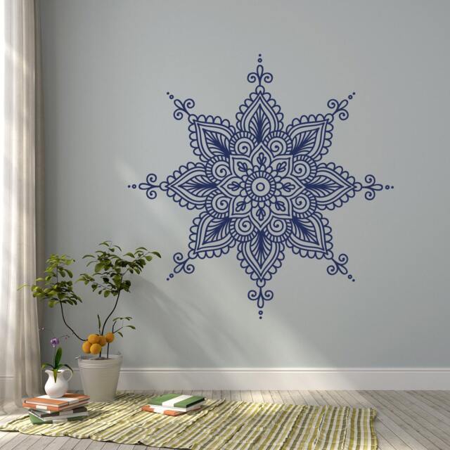 Mandala Vinyl Sticker Large Wall Art, Bohemian Yoga Studio Decor #40 - image 1