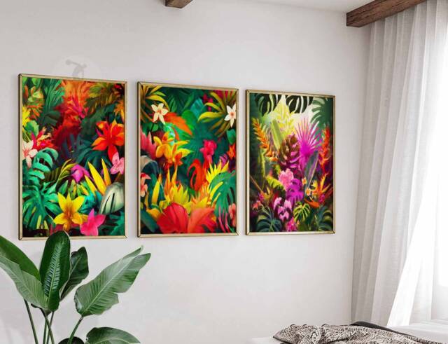 Tropical Jungle Set Of 3 Posters, Henri Rousseau Floral Wall Print, Art, Decor, Animal Gift, A1/A2/A3/A4 - image 1