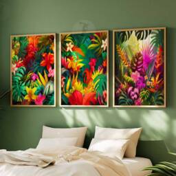 Tropical Jungle Set Of 3 Posters, Henri Rousseau Floral Wall Print, Art, Decor, Animal Gift, A1/A2/A3/A4 - thumbnail 3