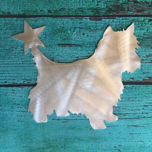 Yorkshire Terrier, Adorable Dog Christmas Tree Topper, With Star, Yorkie, Holiday Decoration, Aluminum, Wall Hanging Or Yard Stake, Metal - image 1