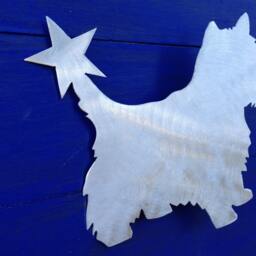 Yorkshire Terrier, Adorable Dog Christmas Tree Topper, With Star, Yorkie, Holiday Decoration, Aluminum, Wall Hanging Or Yard Stake, Metal - thumbnail 3