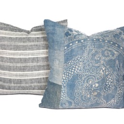 Grace 100% European Linen Pillow Gray Stripe 12x20 - thumbnail 2