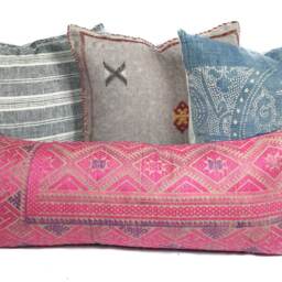Grace 100% European Linen Pillow Gray Stripe 12x20 - thumbnail 3