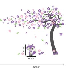 Stick On Wall Art Tree Decals For Walls Sticker Baby Girl Room Decor Personalized Decalisland -Baby Fox Sd 039 - thumbnail 2
