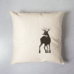 Deer Pillow Cover, Buck Rustic Animal Woodland Decor - thumbnail 1