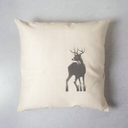 Deer Pillow Cover, Buck Rustic Animal Woodland Decor - thumbnail 2