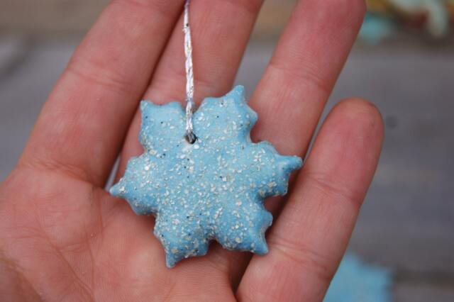 Blue Elegant Handmade Ceramic Snowflake/star On The Christmas Tree, Ornaments, Blue Snowflake Pendant, Gift Decor - image 1