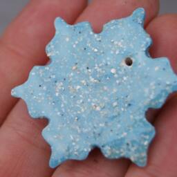 Blue Elegant Handmade Ceramic Snowflake/star On The Christmas Tree, Ornaments, Blue Snowflake Pendant, Gift Decor - thumbnail 3
