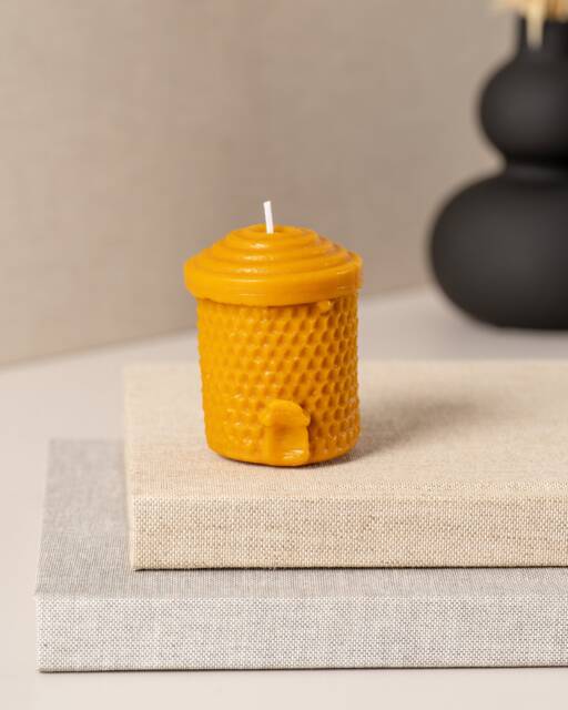 Honeycomb Beeswax Candle Handcrafted Bee Palace, Natural Honey Scent - image 1