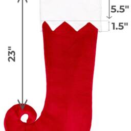 Personalised Grey Elf Toe Christmas Stocking Embroidered Name Festive Fireplace Decor For Cosy Homes - thumbnail 3