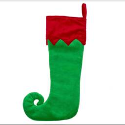 Personalised Grey Elf Toe Christmas Stocking Embroidered Name Festive Fireplace Decor For Cosy Homes - thumbnail 2