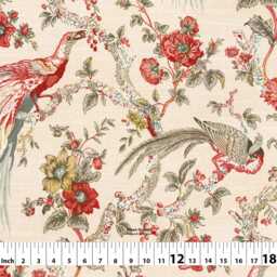 Olana Color Petal Bird Phoenix Floral Flower Cotton Curtain, Valance Pleated, Lined Drapery Panel Offered As Upgrades - thumbnail 2