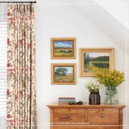 Olana Color Petal Bird Phoenix Floral Flower Cotton Curtain, Valance Pleated, Lined Drapery Panel Offered As Upgrades - thumbnail 3