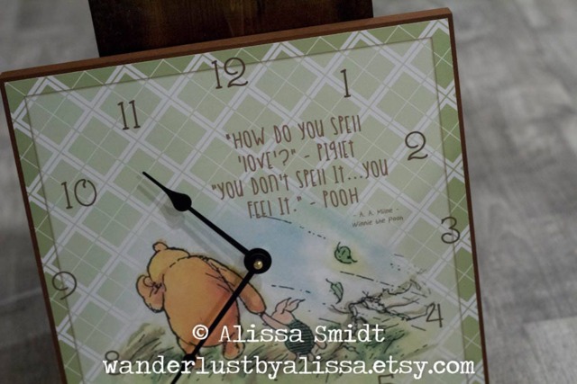 Winnie The Pooh Classic Theme Clock - Custom Design, Personalized, 12 Inch X Clock - Green, Brown, Pooh, Piglet - image 1