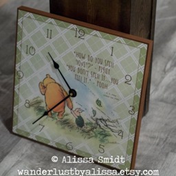 Winnie The Pooh Classic Theme Clock - Custom Design, Personalized, 12 Inch X Clock - Green, Brown, Pooh, Piglet - thumbnail 3