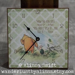 Winnie The Pooh Classic Theme Clock - Custom Design, Personalized, 12 Inch X Clock - Green, Brown, Pooh, Piglet - thumbnail 2