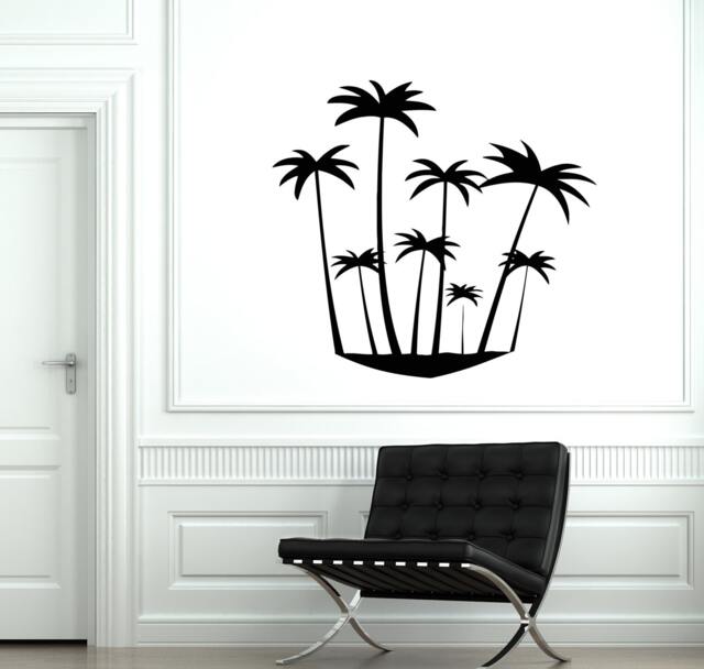 Wall Vinyl Decal Palms Tree Beach Tropical Vacation Decor 2001Di - image 1