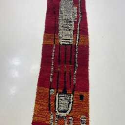 Handmade Moroccan Wool Runner Rug Abstract Berber Hallway Rug - thumbnail 2