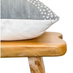 Farmhouse Pillow, Blue Grey African Mudcloth Pillow With White Dots, Cover 20x20- Throw Cover - thumbnail 3