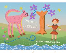 Claire Fontaine Collection Scenic 2. Delightful French Nursery Tale Wall Art, Bright Dreamy Radiant Kids Mural, Joyful Colorful Inspiring