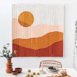 Large Landscape Tapestry Quilted Textile Wall Hanging - thumbnail 3