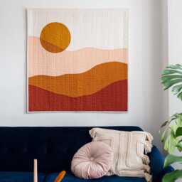 Large Landscape Tapestry Quilted Textile Wall Hanging - thumbnail 2