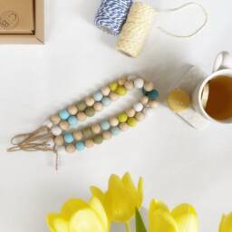 Teal & Green Beaded Curtain Tiebacks Coastal Home Decor - Set Of 2 - thumbnail 4