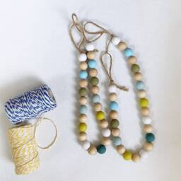 Teal & Green Beaded Curtain Tiebacks Coastal Home Decor - Set Of 2 - thumbnail 3