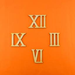 4 Large Roman Numerals 3 6 9 12 Wood 80 Mm Made Of For Making Clocks - thumbnail 3