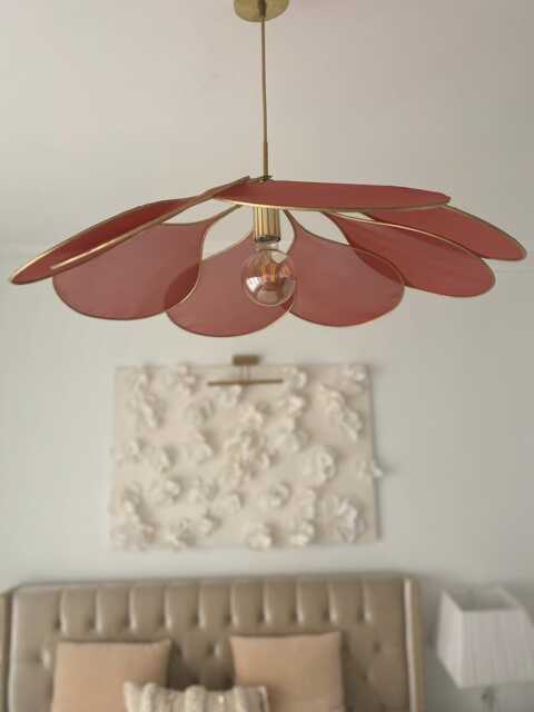Handmade Petal Chandelier Dusty Rose Flower Pendant Light - image 1