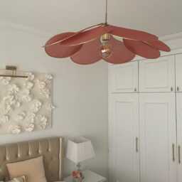 Handmade Petal Chandelier Dusty Rose Flower Pendant Light - thumbnail 2