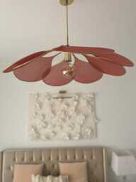 Handmade Petal Chandelier Dusty Rose Flower Pendant Light - thumbnail 1