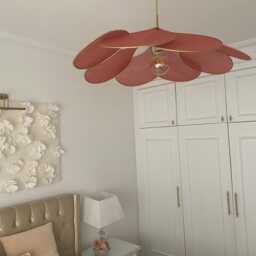 Handmade Petal Chandelier Dusty Rose Flower Pendant Light - thumbnail 3
