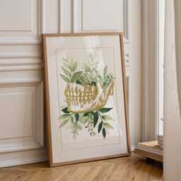 Dental Wall Art Print - Botanical Jaw Illustration Modern Dentist Office D??cor Anatomy Medical - thumbnail 1
