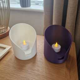 Modern Pillar Candle Holder Beveled Led Stand, Customisable Colours - thumbnail 1