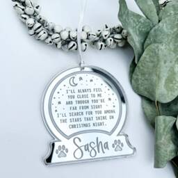 Christmas Dog Memorial Ornament, Snow Globe Decoration, Pet For All Animals - thumbnail 4