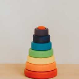 Wooden Rainbow Pyramid Stacking Toy, Rings, Teak Tower Of Rings Stacking, Gift For Kids, Educational Toys - thumbnail 4